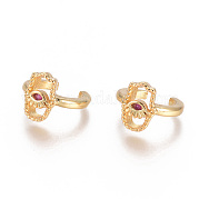Серьги-манжеты с цирконом из позолоченной латуни EJEW-L244-35G