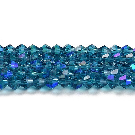 Прозрачные стеклянные бусины гальваническим пряди GLAA-F029-3mm-D01-1