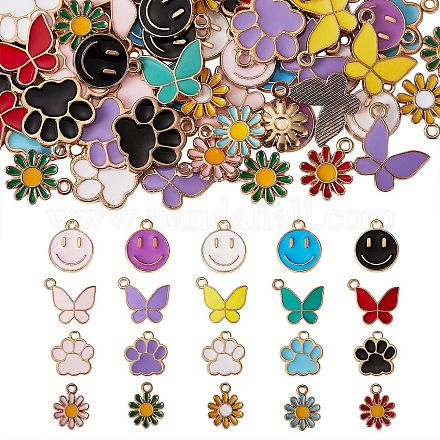 Подвески из сплава эмали 80шт 20 стиля FIND-SZ0002-31-1