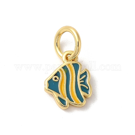 Подвески из латуни с покрытием из эмали KK-Z056-49G-1