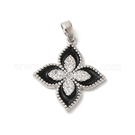 Подвески из латуни с покрытием из прозрачного кубического циркония KK-Z056-34P-02-1