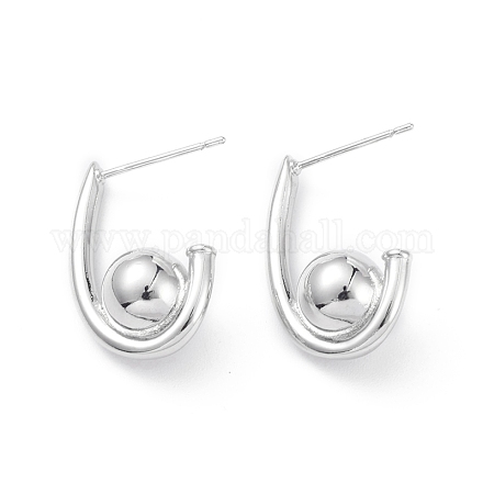 Серьги-гвоздики из латуни для женщин EJEW-K245-28P-1
