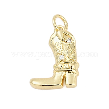 Латунные микропаве прозрачные подвески с фианитом KK-G522-04G-1