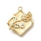 Brass Micro Pave Cubic Zirconia Pendants, Cadmium Free & Nickel Free & Lead Free, Square Charms, Flower, 19x17x3.5mm, Hole: 1.5mm