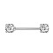Stainless Steel Micro Pave Cubic Zirconia Nipple Rings, Nipple Piercing Pin, Square, Clear, 16mm, Pin: 1.6mm, Head: 6mm