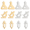 12Pcs 6 Style Ion Plating(IP) 201 Stainless Steel Pendants, Laser Cut, Mixed Shape, Golden & Stainless Steel Color, 15.5~18x8.5~15.51mm, Hole: 1.4mm, 2pcs/style