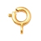 Brass Spring Ring Clasps, Rack Plating, Nickel Free, Real 18K Gold Plated, 10x8x2mm, Hole: 1.6mm