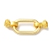 Rectangle Rack Plating Brass Fold Over Clasps, Long-lasting Plated, Lead Free & Cadmium Free, Real 18K Gold Plated, 39mm, Hole: 5mm