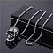 Alloy Ruby Rhinestone Pendant 667 Stainless Steel Chain Necklaces, Stainless Steel Color, Skull, 23.62 inch(60cm)