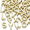 Rack Plating Alloy Beads, Cadmium Free & Nickel Free & Lead Free, Random Mixed Capital Letter, for Personalized Name Necklaces Making, Light Gold, 10x4.5~11x3mm, Hole: 1.4mm