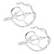 2Pcs Adjustable Brass Finger Rings Components, Prong Ring Settings, Platinum, Tray: 20.8x21.5mm, US Size 8 1/4(18.3mm)