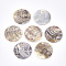 Natural Akoya Shell Pendants, Mother of Pearl Shell Pendants, Round, BurlyWood, 20x1~2mm, Hole: 1.1~1.5mm