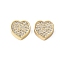 Brass Micro Pave Cubic Zirconia Beads, Long-Lasting Plated, Cadmium Free & Lead Free, Rack Plating, Heart, Real 16K Gold Plated, 10x10x4mm, Hole: 1.2mm