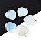 Opalite Pendants, with Stainless Steel Snap On Bails, Heart, Stainless Steel Color, 31x30x8mm, Hole: 5.5x2.5mm
