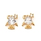Ocean Theme Brass Micro Pave Cubic Zirconia Charms, Long-Lasting Plated, Nickel Free, Real 18K Gold Plated, Fish, 9x8x3mm, Hole: 0.8mm
