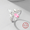 Anti-Tarnish Crown Rhodium Plated Sterling Silver Finger Rings, with Cubic Zirconia, with S925 Stamp, Platinum, Inner Diameter: 17mm