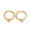 Brass Huggie Hoop Earrings Finding, with Horizontal Loop, Ring, Real 18K Gold Plated, 12 Gauge(2mm), 16.5x13.5x2mm, Hole: 1.5mm, Pin: 1mm