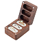 DELORIGIN Wooden Jewelry Storage Box, 3 Slot Ring Bearer Box with Clasps and White Velvet Inside, Rectangle Ring Case Box for Earring Studs, Rings, 2.44 x 1.90 x 1.37 Inches