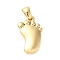 304 Stainless Steel Pendants, Baby Footprint Charms, Golden, 21x12x3mm, Hole: 5x3mm