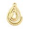 Ion Plating(IP) 304 Stainless Steel Pendants, Teardrop Charm, Golden, 28.5x18.5x1.5mm, Hole: 1.8mm