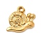 304 Stainless Steel Pendants, Snail Charms, with Jump Ring, Ion Plating(IP), Real 18K Gold Plated, 16.5x19.5x2mm, Hole: 2.5mm