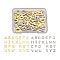 304 Stainless Steel Alphabet Letter Charms, Golden & Stainless Steel Color, Letter A~Z, 11~12x5.5~11x0.5~0.8mm, Hole: 1mm, 2 Colors, 26 letters, 2pcs/letter, 104pcs/box