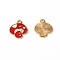Zinc Alloy Enamel Pendants, Golden, Mushroom, Red, 18.5x16x1.5mm, Hole: 2mm