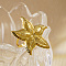 Stainless Steel Open Cuff Rings for Women, Starfish, Real 18K Gold Plated, 36mm, Inner Diameter: 16mm