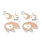 Brass Enamel Pendants, Corgi Dog Charms, Long-Lasting Plated, Real Platinum Plated, 24x16x1.5mm, Hole: 1.5mm
