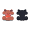 Printed Embossed Opaque Acrylic Cabochons, Christmas Reindeer/Stag, Sienna, 20x18.5x2mm