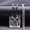 201 Stainless Steel Enamel Pendant Necklace, The Devil Tarot, Stainless Steel Color, 23.62 inch(60cm)