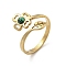 304 Stainless Steel with Synthetic Malachite Ring, US Size 8(18.1mm)