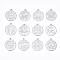 Non-Tarnish 201 Stainless Steel Pendants, Flat Round with Twelve Constellation, Laser Cut, Stainless Steel Color, 25x22x1.5mm, Hole: 2mm, 12pcs/set