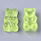 Translucent Resin Cabochons, Bear, Yellow Green, 17.5x10.5x7.5mm