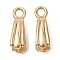Ion Plating(IP) 304 Stainless Steel Ice Pick Pinch Bails, Cone, Real 18K Gold Plated, 14.5x4.8mm, Hole: 2mm, Pin: 0.8mm