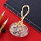 Flower Embroidery Silk & Satin Drawstring Sachet Bags with Tassel, for Jewelry, Flamingo, 10x8.5cm