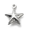Non-Tarnish 304 Stainless Steel Pendants, Star Charms, Stainless Steel Color, 14.3x11.8x4.6mm, Hole: 1mm