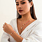Brass & Alloy Enamel & Plastic Pearl Pendant Necklace & Stud Dangle Earring & Chain Bracelet, Flower, 400mm