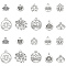 100Pcs 10 Styles Tibetan Style Alloy Charms, Lotus, Cadmium Free & Lead Free,, Antique Silver, 10~22x11~20x1.5~2mm, Hole: 1.5mm, 10pcs/style