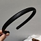 Solid Color Imitation Leather Hair Bands, for Women Girls, Black, 10mm