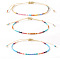 Bohemian Glass Seed Bead Rainbow Friendship Bracelets, Adjustable Stackable Bracelets, Mixed Color