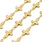 304 Stainless Steel Cross Link Chains, Soldered, with Spool, Golden, 23x13.5x3mm