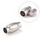 Tarnish Resistant 304 Stainless Steel Magnetic Clasps with Glue-in Ends, Column with Barrel, 20x10mm, Hole: 6mm