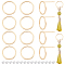 Brass Ear Stud Findings, Real 18K Gold Plated, Ring, Vacuum Packing, 12mm, Pin: 0.5mm, 20pcs/box