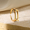 Alloy Adjustable Open Cuff Rings, Real 18K Gold Plated, Letter Q, Inner Diameter: Adjustable