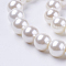 Shell Pearl Beads Strands, Round, White, 6mm, Hole: 1mm, about 63pcs/strand, 15.7 inch