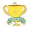 Father's Day Alloy Enamel Pendants, Golden, Word You are My Champion, Trophy, 25x23.5x1.5mm, Hole: 1.5mm