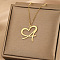 304 Stainless Steel Heart Initial Pendant Necklaces for Women Men, Golden, Letter A, 15.75~17.72 inch(40~45cm)