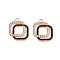 Alloy Enamel Pendants, with Crystal Rhinestone, Cadmium Free & Lead Free, Light Gold, Square Charms, Black, 20x17x2mm, Hole: 1.8mm