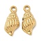 304 Stainless Steel Pendants, Golden, Conch, 19x8x4mm, Hole: 2mm